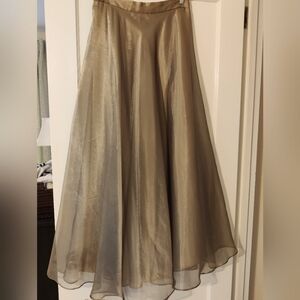 Vintage lined sheer gold metallic overlay skirt size 12